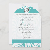 Curacao Blue Swirls Bruiloft Uitnodigingen (Voorkant)