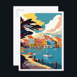 Curaçao Caribbean vintage reisillustratie Briefkaart<br><div class="desc">Curacao Caribbean vintage reisplaats illustratie</div>