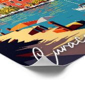 Curaçao Caribbean vintage reisillustratie Poster (Hoek)