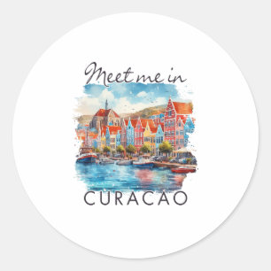 Curaçao Caribische Eilanden Reizen Trip Ontmoet Me Ronde Sticker