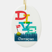 Curaçao Dive - Colorful Scuba Keramisch Ornament (Achterkant)