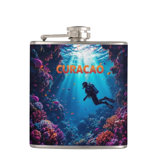 Curacao diver  heupfles (Voorkant)