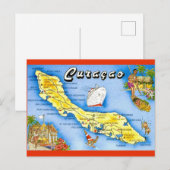 Curacao Eiland Kaart Ansichtkaart (Voorkant / Achterkant)