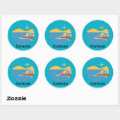 Curacao eiland ronde sticker (Vel)