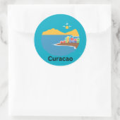 Curacao eiland ronde sticker (Tas)