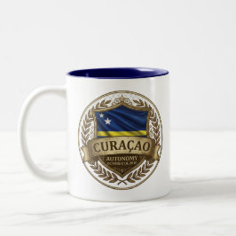 Curaçao Erfgoed Crest | Caribische Trots Tweekleurige Koffiemok