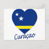 Curacao Flag Heart Briefkaart (Voorkant)