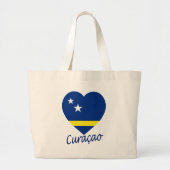 Curacao Flag Heart Grote Tote Bag (Voorkant)