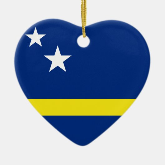 Curaçao Flag Heart Ornament (Voorkant)