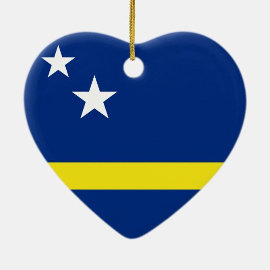 Curaçao Flag Heart Ornament (Achterkant)