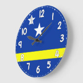 Curacao Flag Wall Clock – Patriotic Caribbean Grote Klok (Hoek)