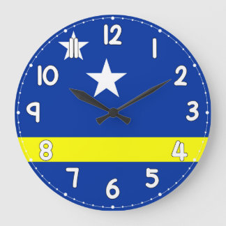 Curacao Flag Wall Clock – Patriotic Caribbean Grote Klok