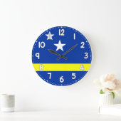 Curacao Flag Wall Clock – Patriotic Caribbean Grote Klok (Huis)
