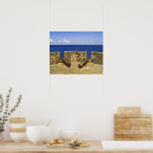 Curaçao. Fort Beekenburg Caracas Bay. Poster (Keuken)
