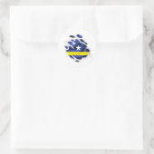 Curaçao gescheurde vlag ronde sticker (Tas)