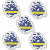 Curaçao gescheurde vlag sticker (Voorkant)