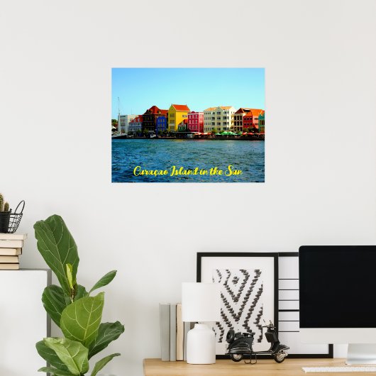 Curaçao Island in het Poster van de zon (Thuiskantoor)