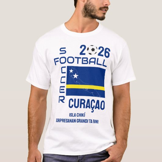 CURACAO KORSOU CURAÇAO Football Soccer 2026 T-shirt (Voorkant)