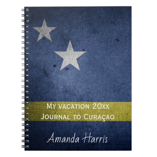 Curacao national Flag Vacation Journal Notitieboek (Voorkant)