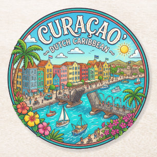Curaçao Nederlandse Cariben Ronde Kartonnen Onderzetter