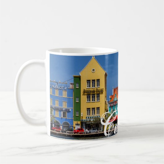 Curacao op Witte Mok van 11 oz Classic White (Links)