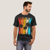 Curacao Palmbomen Surfer Caribbean T-shirt (Voorkant volledig)