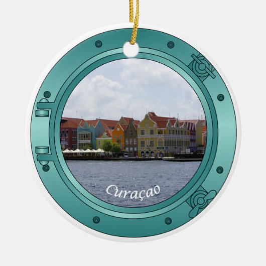 Curacao Porthole Keramisch Ornament (Voorkant)