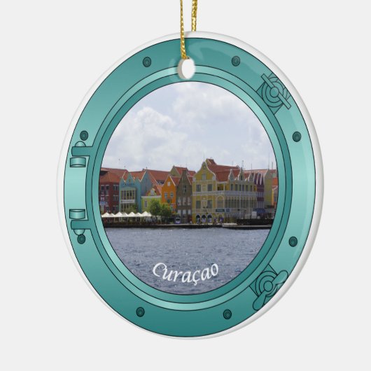 Curacao Porthole Keramisch Ornament (Links)