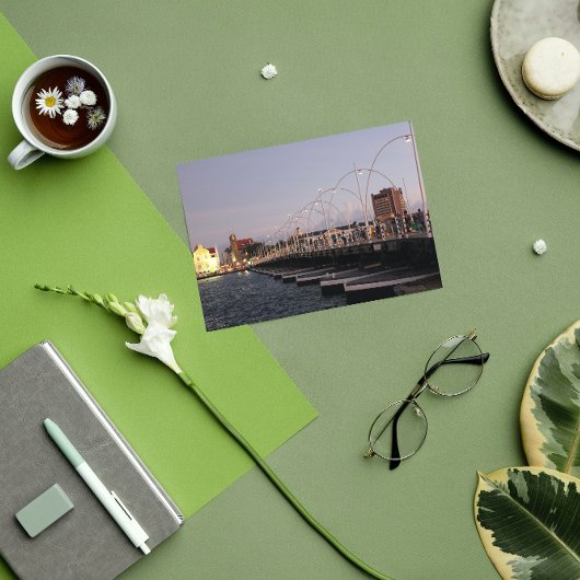 Curaçao Queen Emma Pontoon Bridge in Dusk Briefkaart