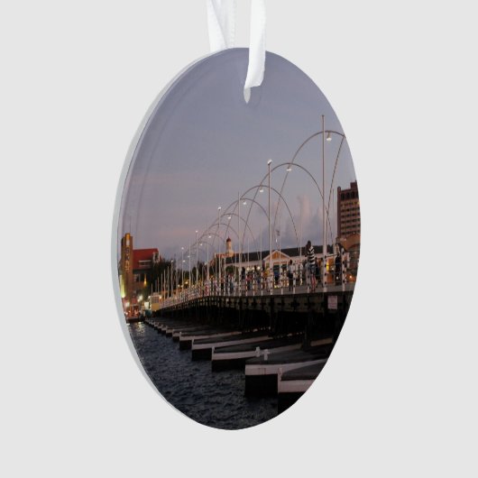 Curaçao Queen Emma Pontoon Bridge in Dusk Ornament (voorkant)