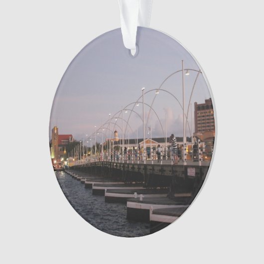 Curaçao Queen Emma Pontoon Bridge in Dusk Ornament (voorkant)