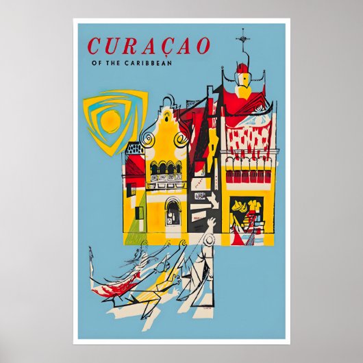 Curaçao Reisposter Caribische Poster Print (Voorkant)