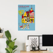 Curaçao Reisposter Caribische Poster Print (Thuiskantoor)