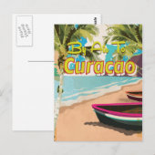 Curaçao Reisposter uit het verleden Briefkaart (Voorkant / Achterkant)