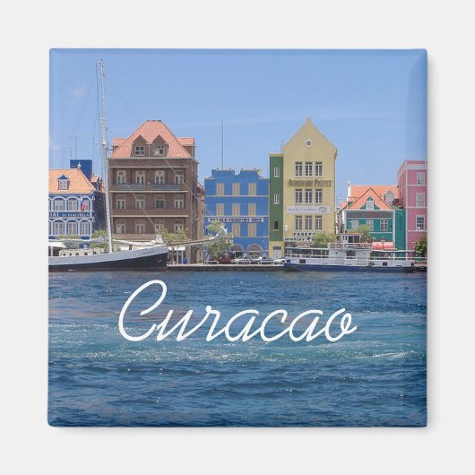 Curaçao Reizen Foto Kustkoelkast Magneten (Voorkant)