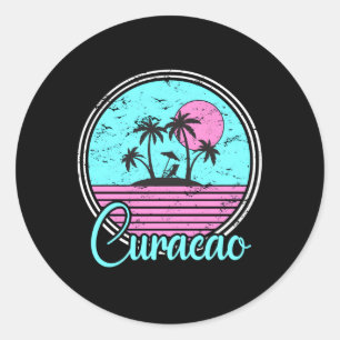 Curacao Reizen of Vakantie Ronde Sticker