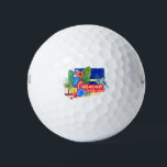 Curaçao retro caribisch eiland met vintage schildp golfballen<br><div class="desc">Het strandontwerp van Curaçao retro voor vakantie. Curaçao Caraïbisch eiland met schildpad en cocktail souvenir om naar het Caribische eiland te reizen. Kunst op het strand van Curaçao voor Willemstad-vakantie en backpackers. Curaçao in de Caraïben Retro Souvenir Turtle en Cocktail. Curaçao-ontwerp voor backpackers en reis naar Willemstad. Caraïbisch eiland met...</div>