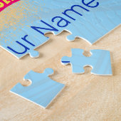 Curaçao retro caribisch eiland met vintage schildp legpuzzel (Zijkant)