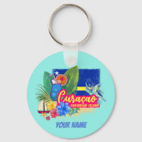 Curaçao retro caribisch eiland met vintage schildp