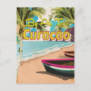 Curacao Retro Vacation Travel Poster Briefkaart