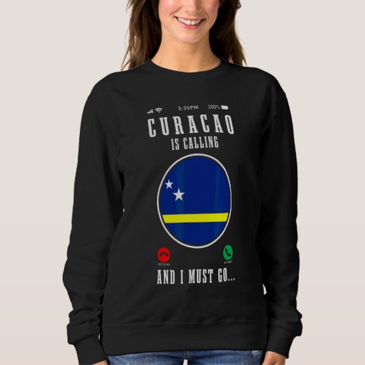 Curaçao Roept En Ik Moet Gaan  Curaçao Vlag 1 Trui (Voorkant)
