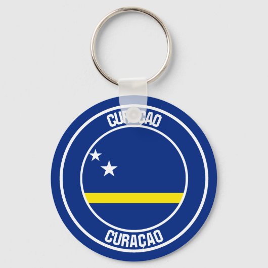 Curaçao Rond Embleem Sleutelhanger (Voorkant)