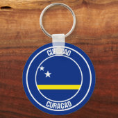 Curaçao Rond Embleem Sleutelhanger (Voorkant)