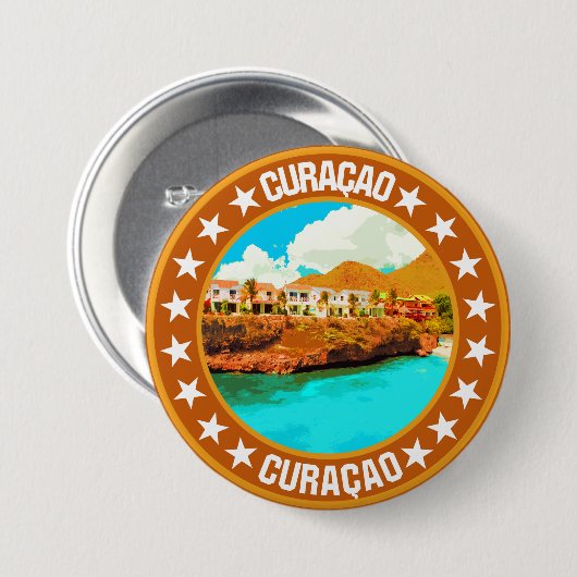 Curaçao Ronde Button 7,6 Cm (Voorkant /achterkant)