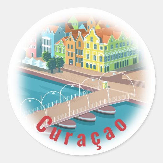 Curaçao Ronde Sticker (Voorkant)