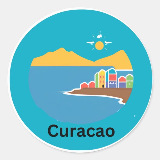 Curaçao Ronde Sticker (Voorkant)