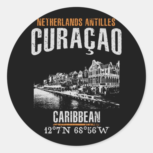 Curaçao Ronde Sticker (Voorkant)