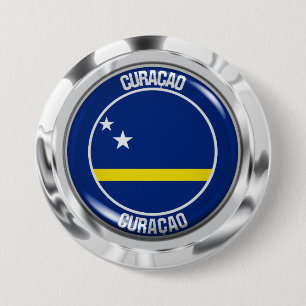 Curaçao Round Emblem Ronde Button 7,6 Cm