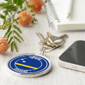 Curaçao Round Emblem Sleutelhanger (Zijkant)