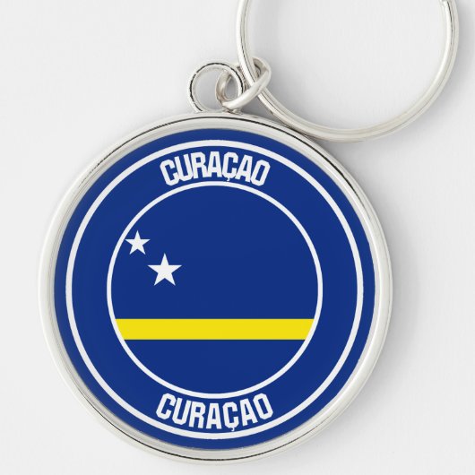 Curaçao Round Emblem Sleutelhanger (Voorkant)